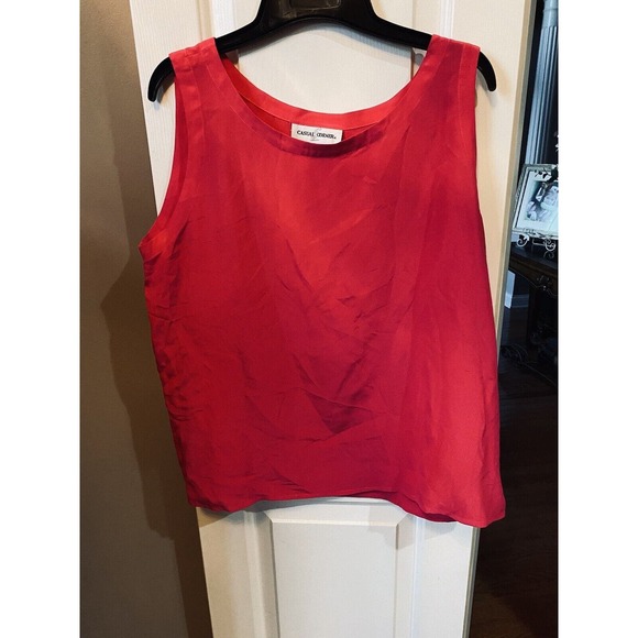 Casual Corner Tops - Casual Corner Pink Silk‎ Tank Blouse Size 14